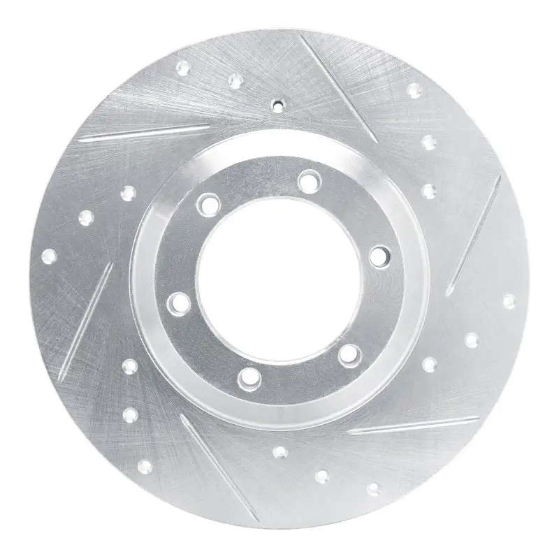 R1 78-83 Chevrolet Luv Front Right Drilled & Slotted Silver Brake Rotor 1