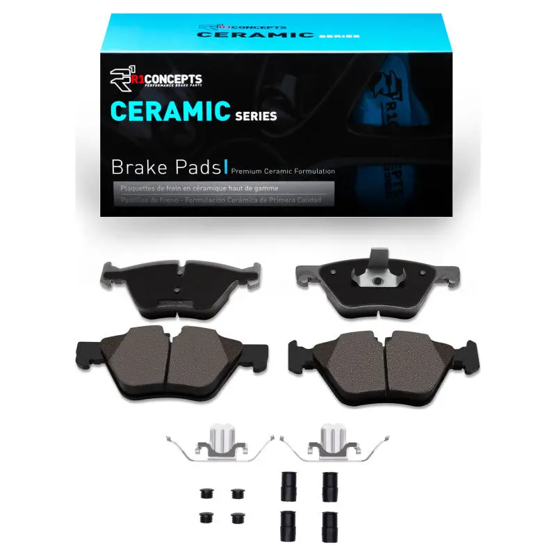 R1 11-16 Bmw 528I Front Ceramic Brake Pads & Hardware Kit 1
