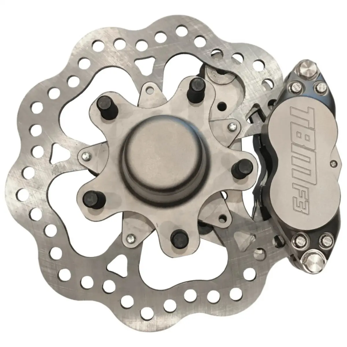 Trz 326-Mus-31 (79-04 Mustang) 3" Drop Billet Spindle Medium Duty 4 Piston Front Brake Kit (5 On 4.75 Hubs) 1