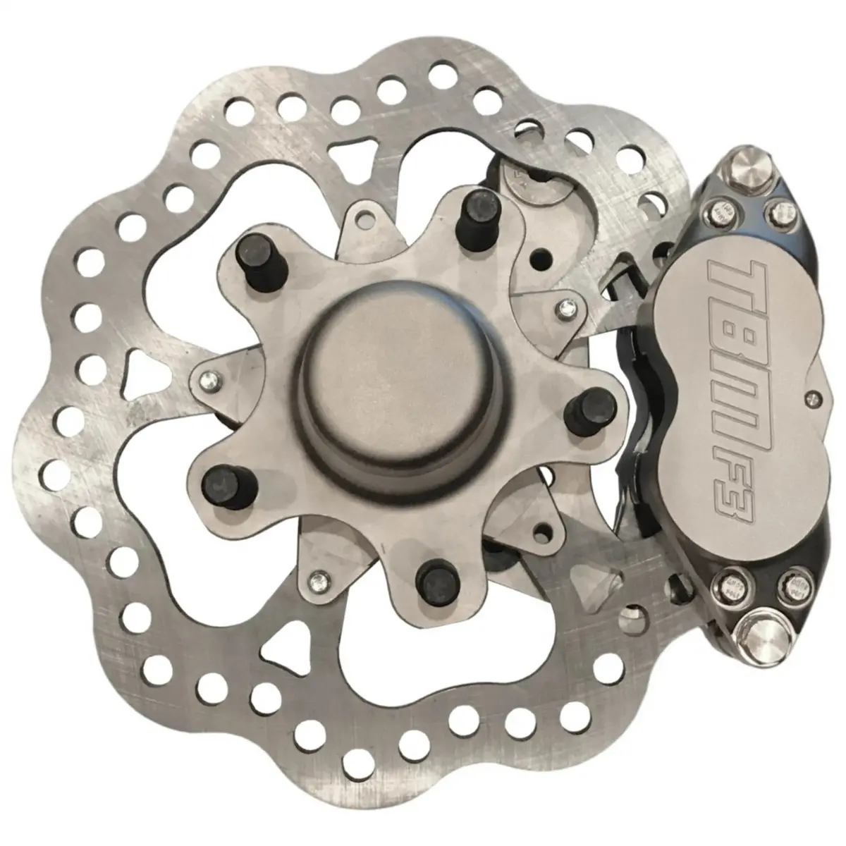 Trz 326-Mus-32 (79-04 Mustang) 3" Drop Billet Spindle Medium Duty 4 Piston Front Brake Kit (5 On 4.50 Hubs) 1
