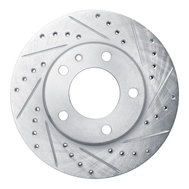 R1 82-88 Bmw 528E Front Right Drilled & Slotted Silver Brake Rotor 1