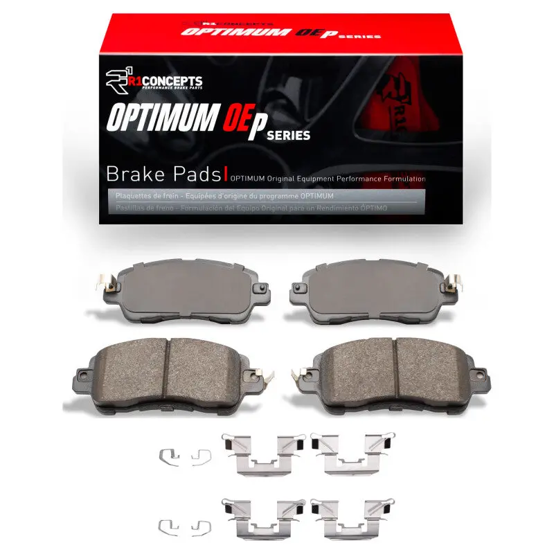 R1 16-25 Mazda 2 (Mexico) Front Optimum Oe Brake Pads & Hardware Kit 1