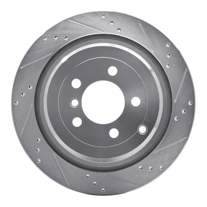 R1 06-12 Land Rover Range Rover Rear Right Drilled & Slotted Silver Brake Rotor 1