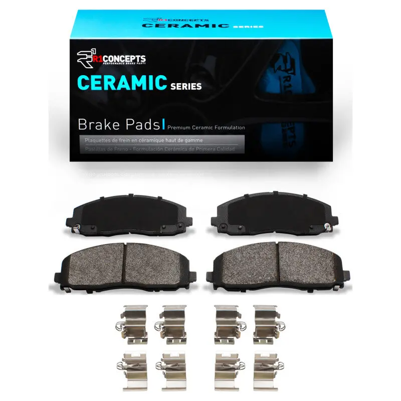 R1 12-25 Chrysler Grand Caravan Front Ceramic Brake Pads & Hardware Kit 1