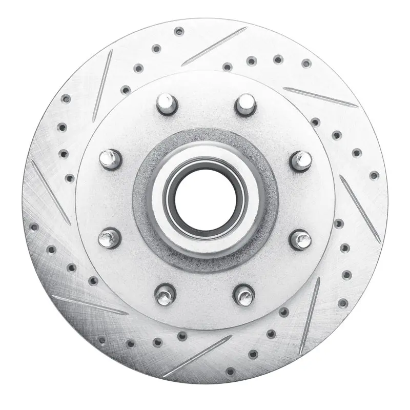 R1 1988-1996 Chevrolet C2500 Front Left Drilled & Slotted Silver Brake Rotor 1