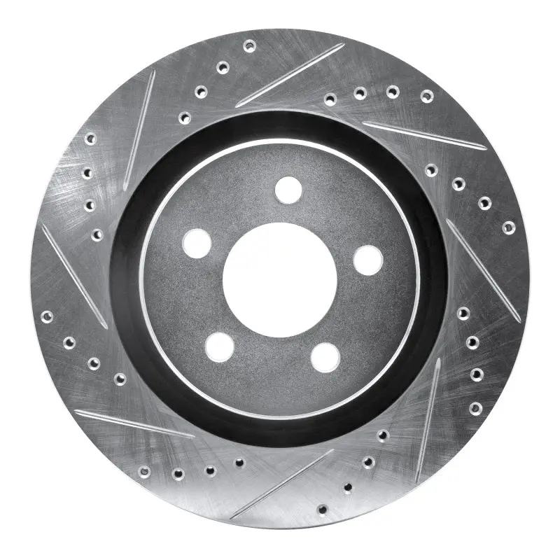 R1 11-12 Jeep Liberty Front Left Drilled & Slotted Silver Brake Rotor 1