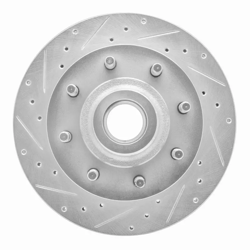 R1 98-03 Dodge Ram 2500 Van Front Left Drilled & Slotted Silver Brake Rotor 1