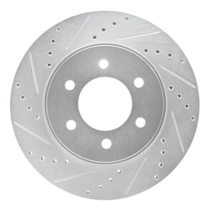 R1 04-08 Ford F-150 4Wd Front Left Drilled & Slotted Silver Brake Rotor 1