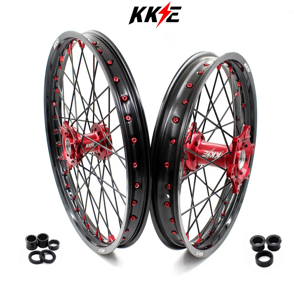 Kke 21In. 19In.  Or 21In. 18In. Motorcycle Spoked Wheels Rims For Honda Crf250r 2004-2013 Crf450r 2002-2012 1