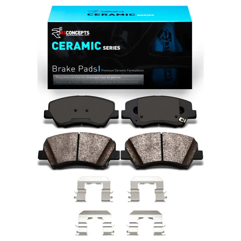 R1 10-24 Hyundai Elantra Front Ceramic Brake Pads & Hardware Kit 1