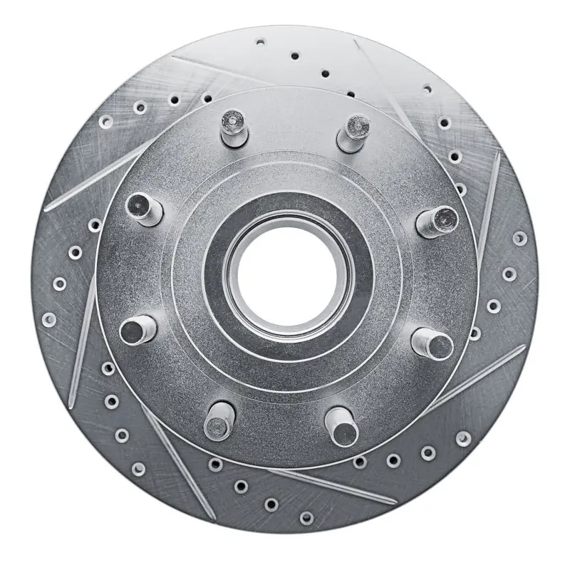 R1 94-94 Ford E-250 Econoline Front Right Drilled & Slotted Silver Brake Rotor 1