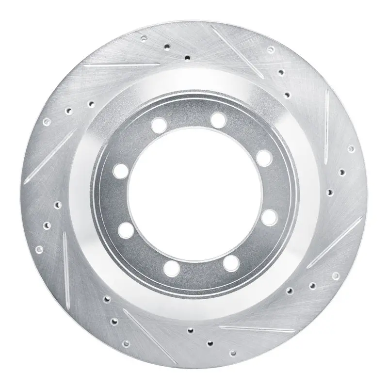 R1 08-19 Ford E-350 Super Duty Rear Right Drilled & Slotted Silver Brake Rotor 1