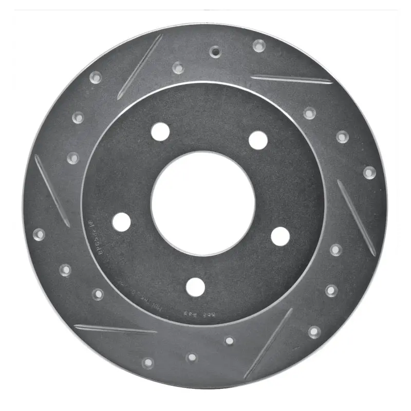 R1 84-88 Pontiac 6000 Rear Left Drilled & Slotted Silver Brake Rotor 1