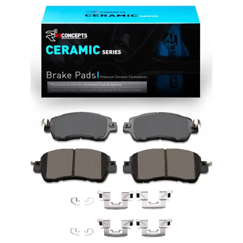 R1 16-25 Mazda 2 (Mexico) Front Ceramic Brake Pads & Hardware Kit 1