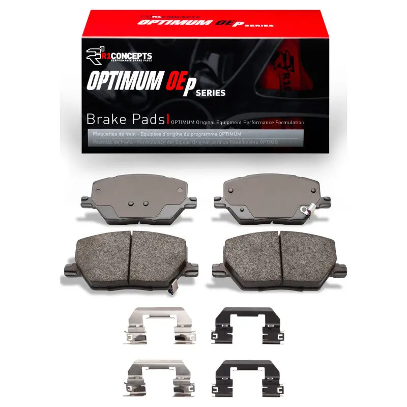R1 15-21 Fiat 500X Front Optimum Oe Brake Pads & Hardware Kit 1