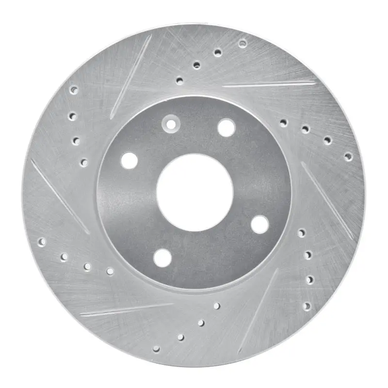 R1 04-10 Chevrolet Epica (Usa/Canada) Front Left Drilled & Slotted Silver Brake Rotor 1