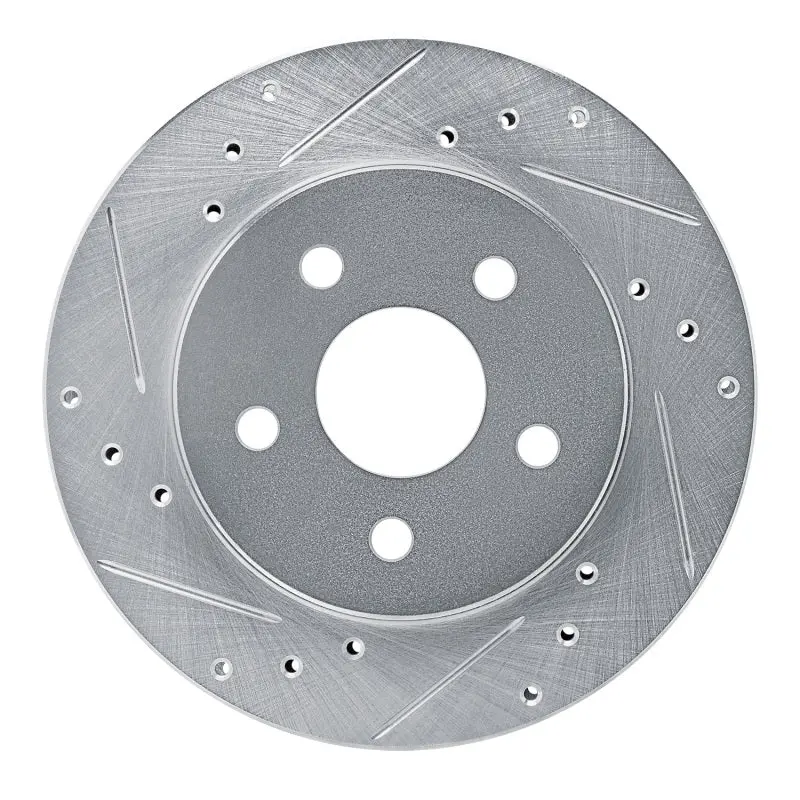 R1 88-90 Dodge Monaco Front Left Drilled & Slotted Silver Brake Rotor 1