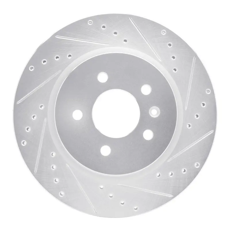 R1 16-20 Buick Regal Sportback Rear Right Drilled & Slotted Silver Brake Rotor 1