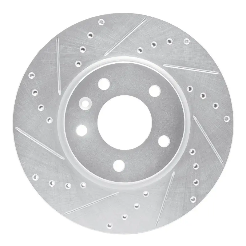 R1 11-25 Buick Encore Gx Front Left Drilled & Slotted Silver Brake Rotor 1