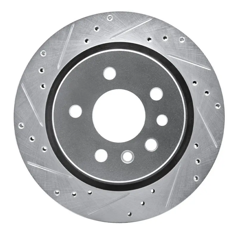 R1 01-01 Cadillac Catera Rear Left Drilled & Slotted Silver Brake Rotor 1