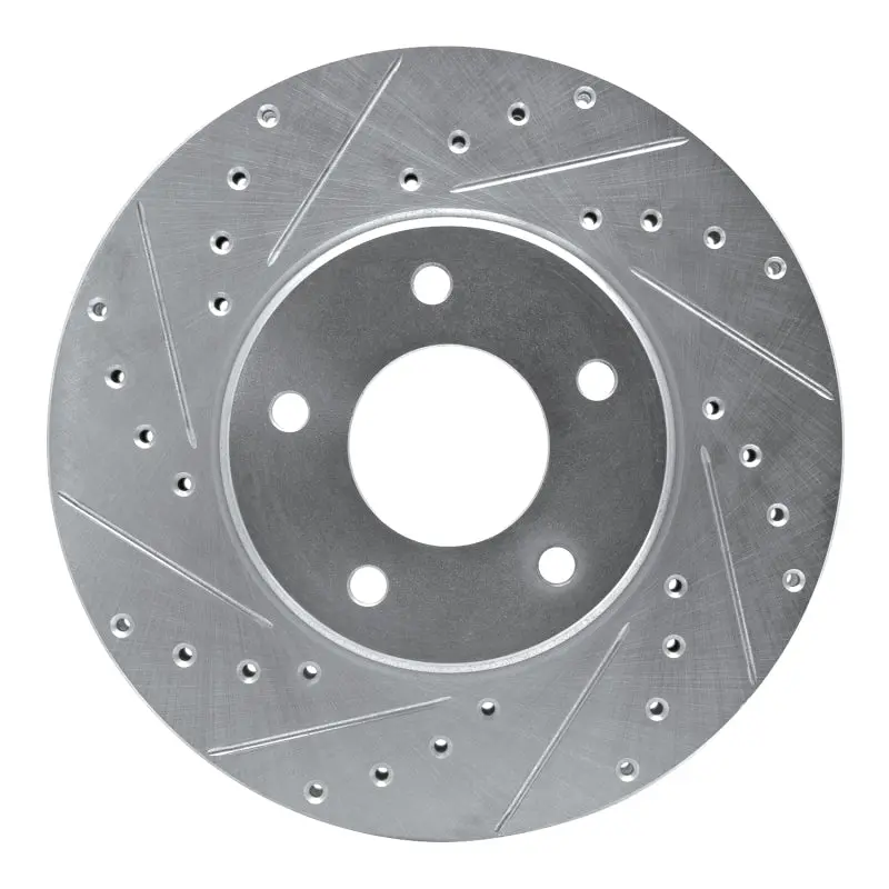 R1 97-03 Jaguar Xj8 Front Left Drilled & Slotted Silver Brake Rotor 1