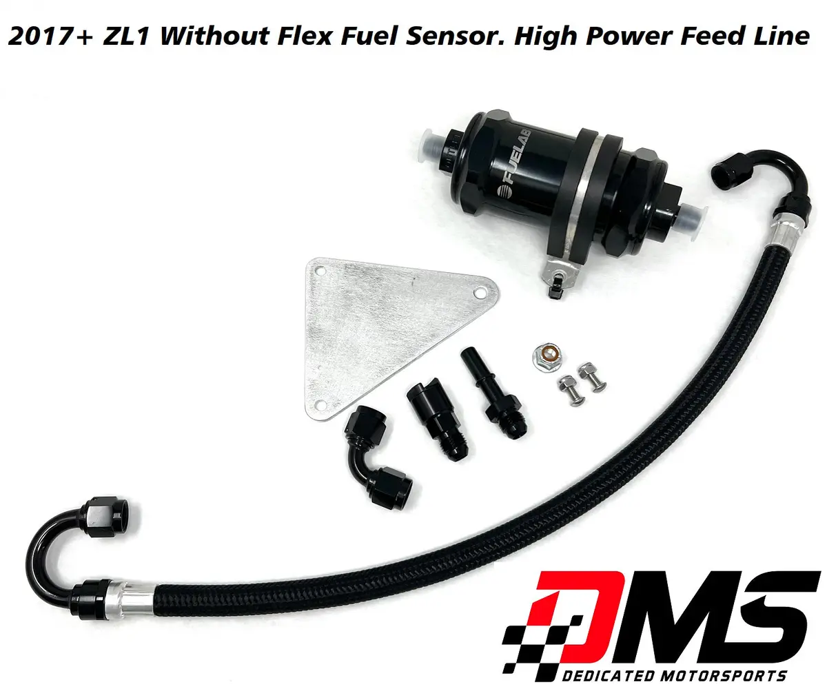 Dedicated Motorsports - Camaro Zl1 6 Micron Fuel Filter Kit With High Power Feed Line 1