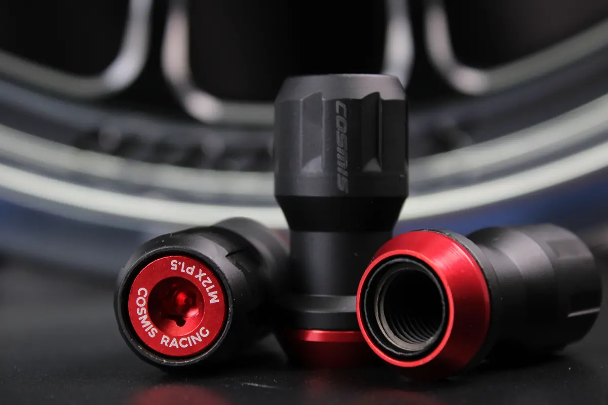 Cosmis Wheels Floating Nut Lug Nuts | 12X1.25 Red/Black | 45Mm Length | Set Of 24 1