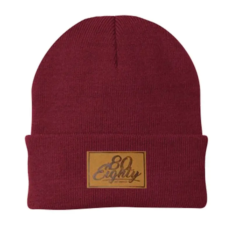 80Eighty® Maroon Patch Beanie 1
