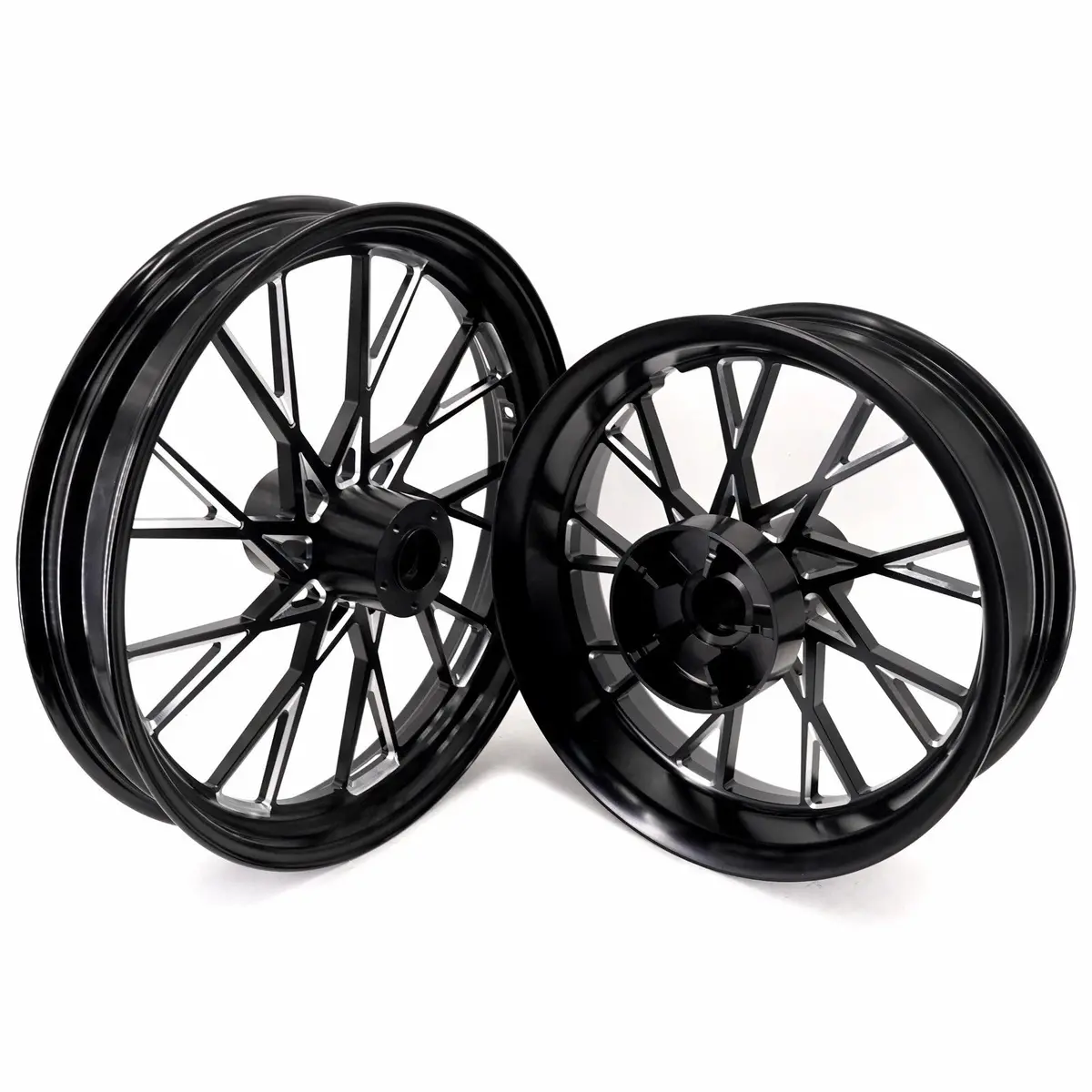 Kke 3.5*21'' & 5.5*18'' Tubeless Wheels Fit Harley Street Glide/Cvo 2024 Black Rims 1