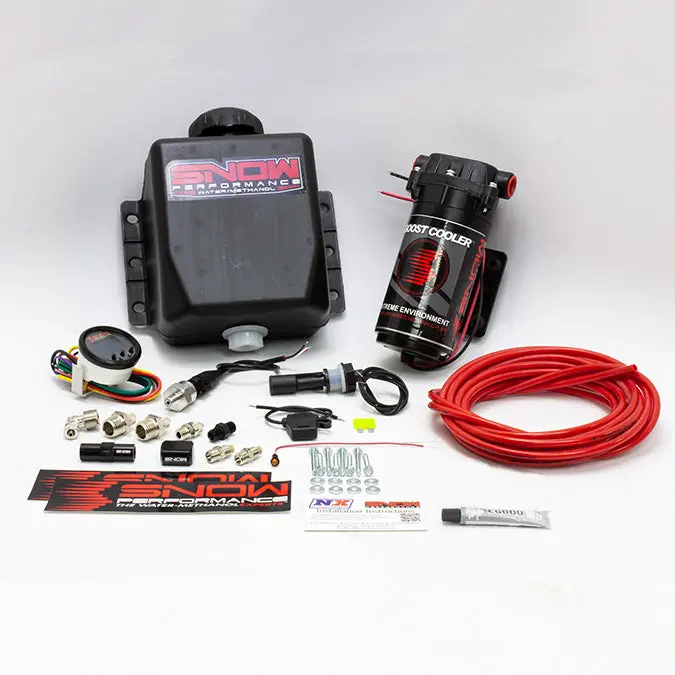 Stage 2.5 Boost Cooler Forced Induction Progressive Water-Methanol Injection Kit (Red High Temp Nylon Tubing, Quick-Connect Fittings) 1