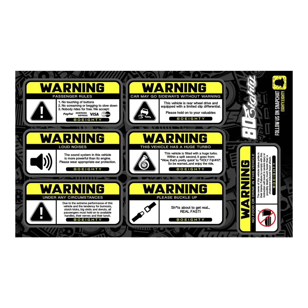 80Eighty® Warning Sticker Pack 1