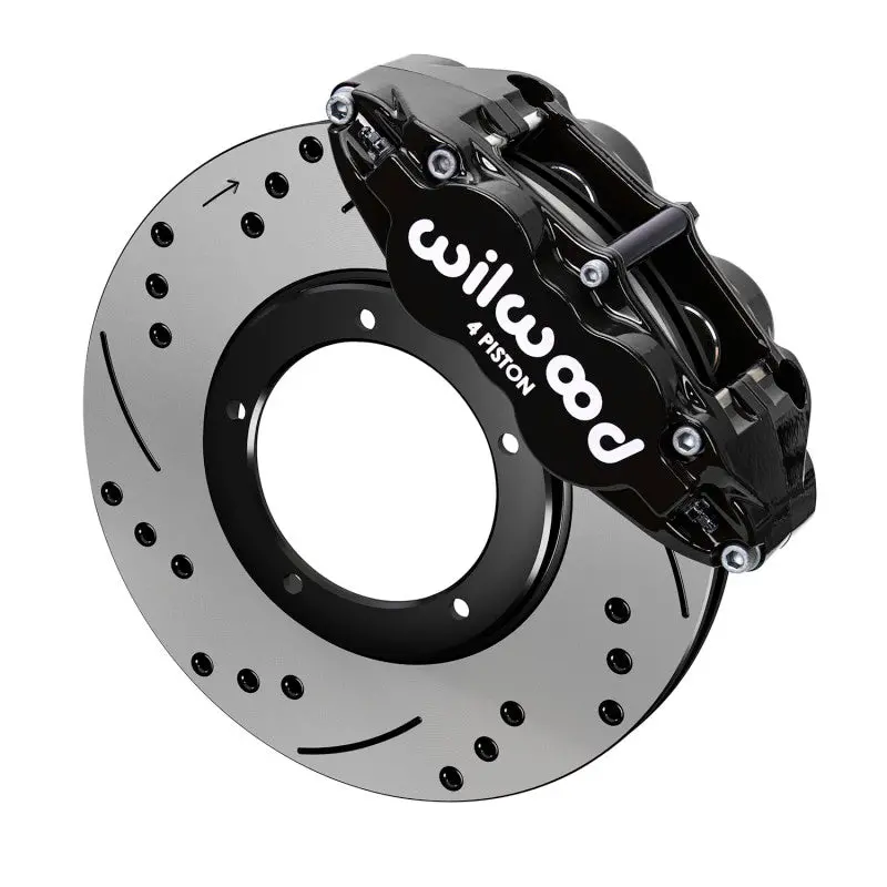 Wilwood Superlite Front Brake Kit For 1969–1983 Porsche 911 – 3.5-Inch Mount, Drilled & Slotted Rotors, Black Calipers 1
