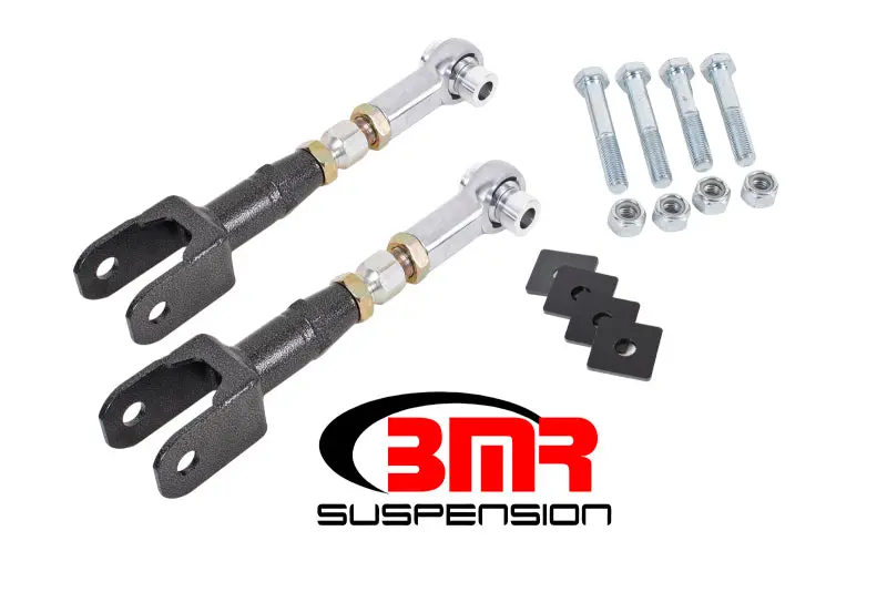Bmr Adjustable Rear Toe Rods For 2015–2017 Ford Mustang S550 – On-Car Installation, Black Hammertone Coating 1