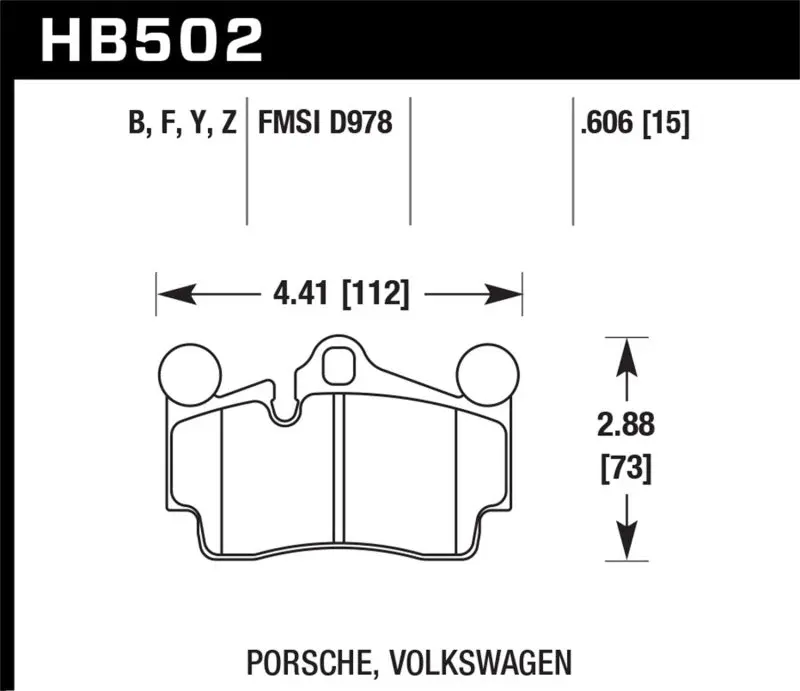 Hawk Hps 5.0 High-Performance Rear Brake Pads For 2007–2014 Audi Q7 (5.0L V10) 1