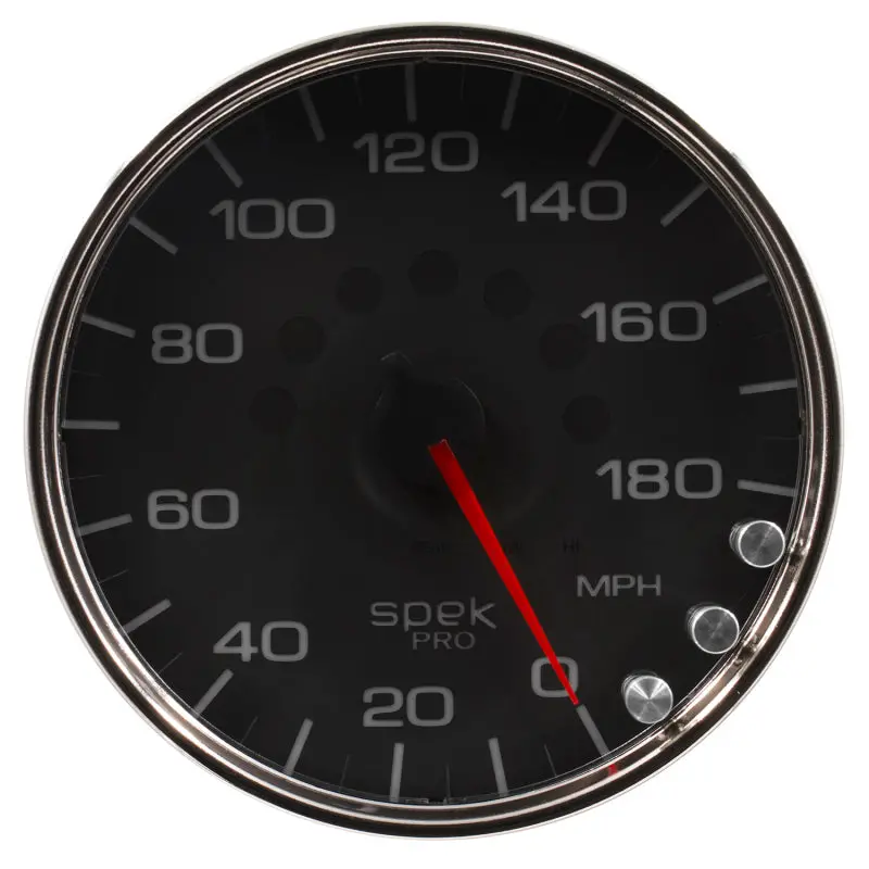 Autometer Spek-Pro 5-Inch Programmable Electric Speedometer – 180 Mph Range, Black/Chrome Dial 1