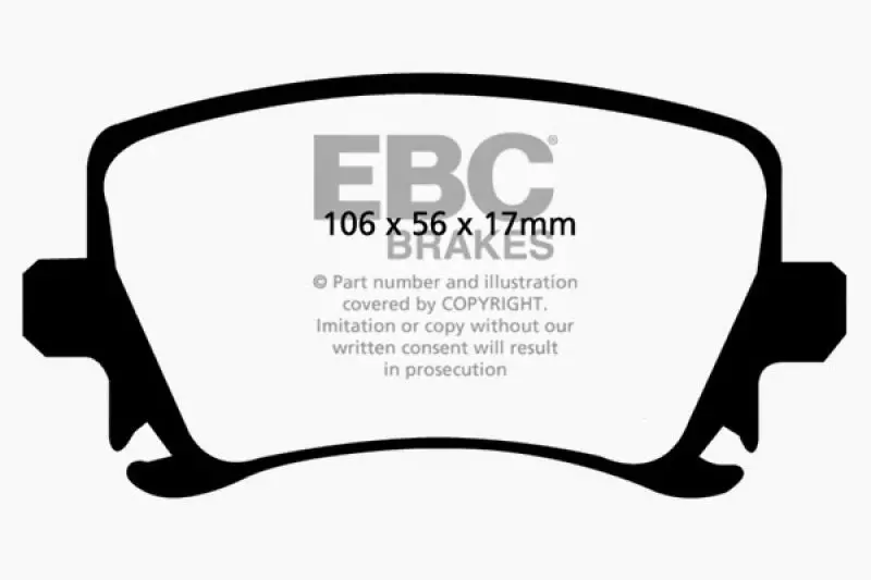 Ebc Redstuff Rear Brake Pads For 2006–2013 Audi A3 2.0T (Girling Caliper Fit) 2