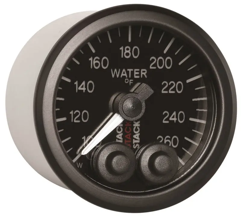 Autometer Stack Pro 52Mm Black Water Temperature Gauge — 100–260°F, 1/8" Nptf Male Thread 1