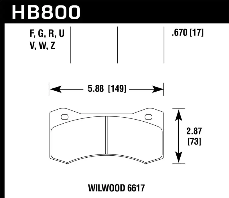 Hawk Willwood Dtc-70 Race Brake Pads For 6617 Caliper – Track-Optimized Friction Material 1