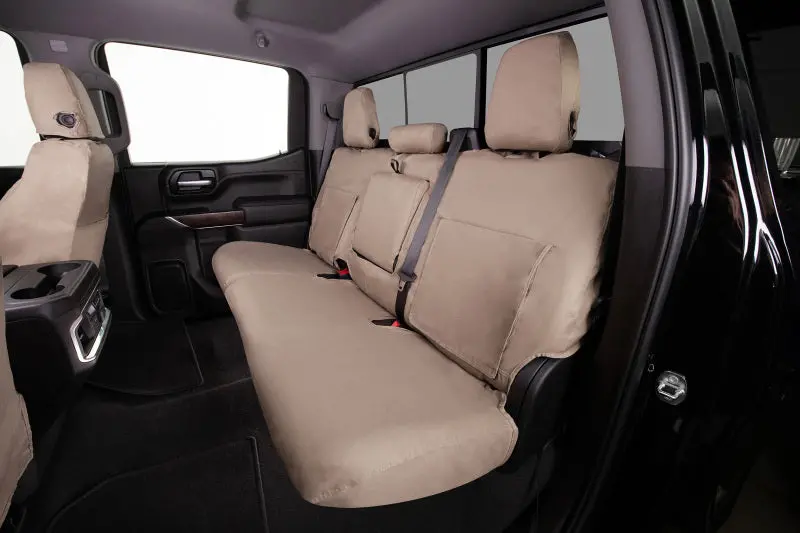 Covercraft Seatsaver Custom Front Row Seat Covers For 2009–2021 Ford E-Series – Polycotton, Taupe 1