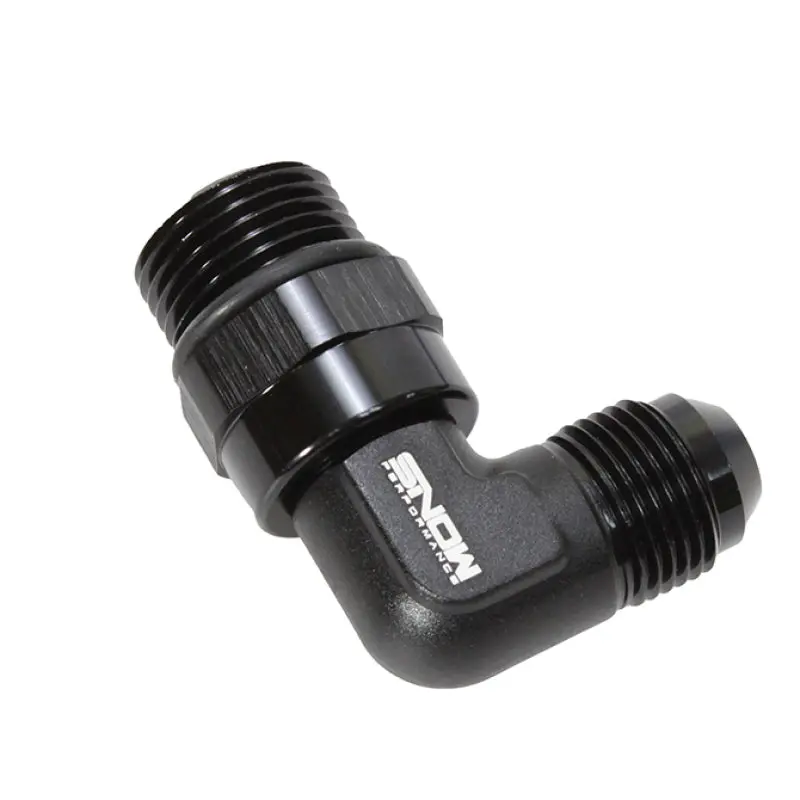 Snow Performance -10 Orb To -8 An 90° Swivel Fitting – Matte Black Finish 1