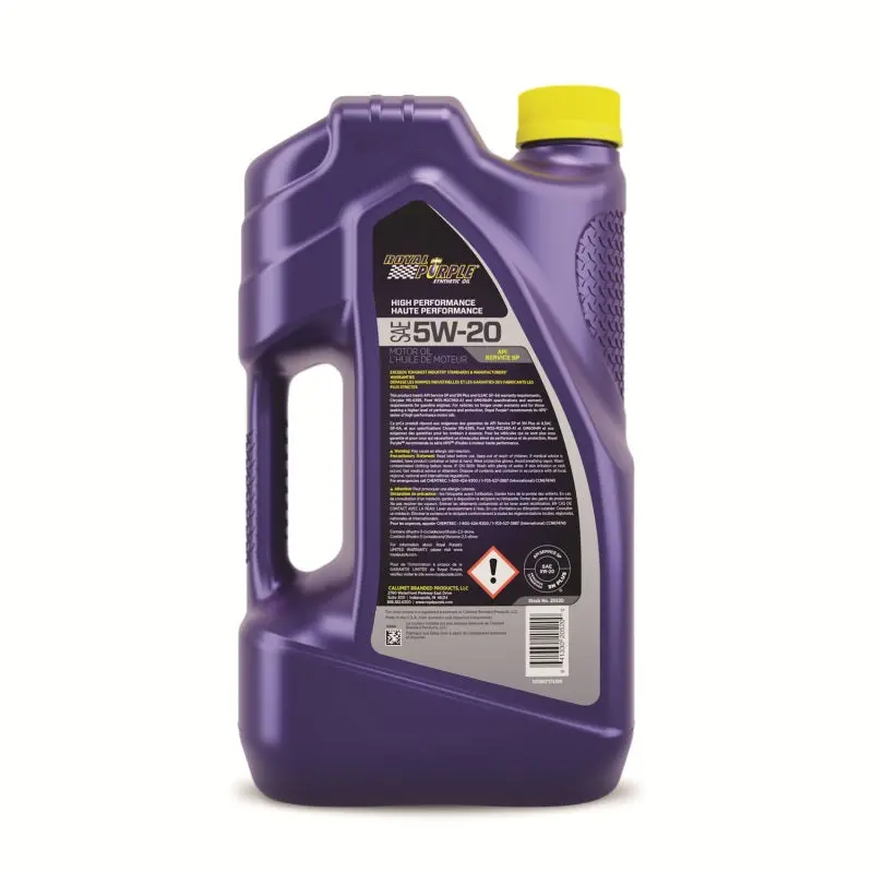 Royal Purple High-Performance Synthetic 5W-20 Motor Oil — 5-Quart Pack (Canada Distribution) 1