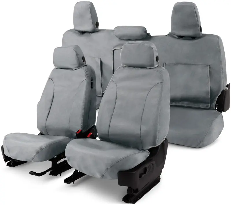 Covercraft Waterproof Polyester Seat Covers For 2019–2024 Chevrolet Silverado – Front Row, Grey 1