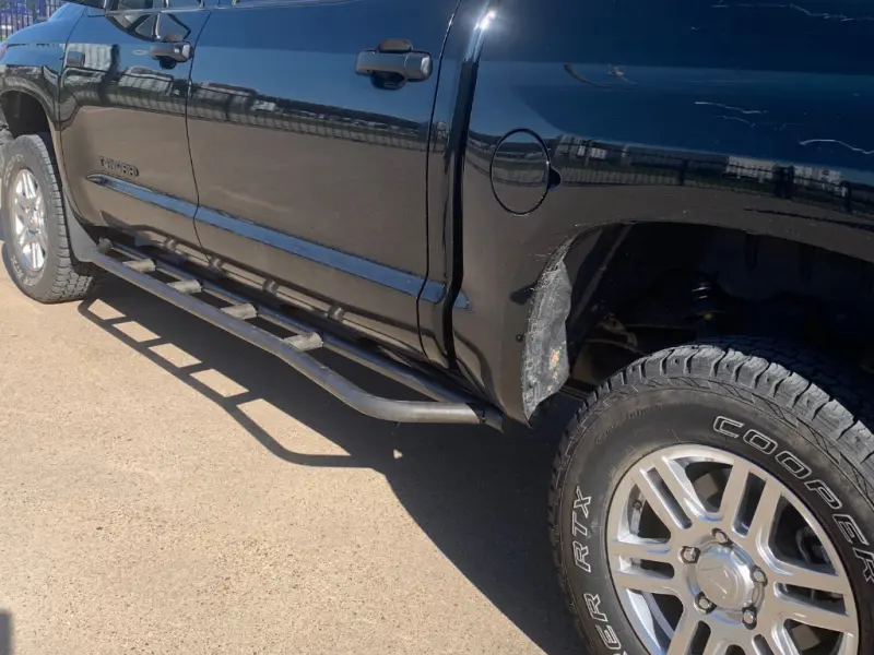 Cali Raised 2022 Toyota Tundra Rock Sliders - Non Hybrid / Kick Out / No Filler Plate / Raw 1