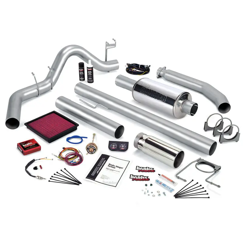 Banks Power Stinger Exhaust System For 2002 Dodge 5.9L Cummins – Single Stainless Steel Pipe With Chrome Tip 1