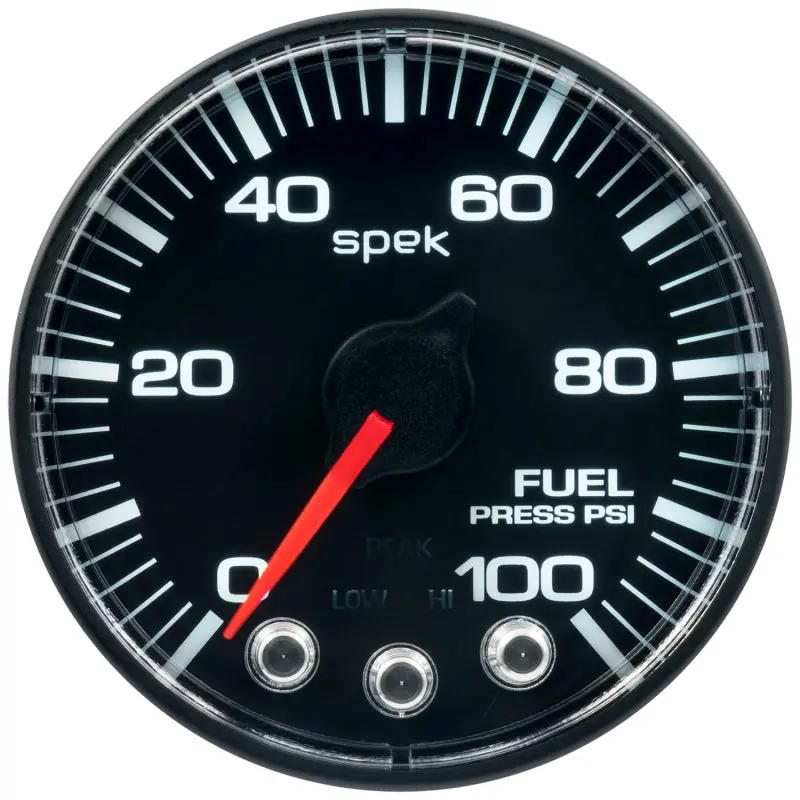 Autometer Spek-Pro Stepper Motor Fuel Pressure Gauge – 2-1/16", 0–100 Psi, Black Face/Black Bezel 1