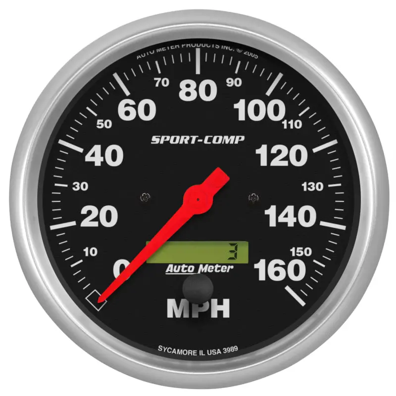 Autometer Sport-Comp 5-Inch Digital Speedometer With Lcd Odometer – 160 Mph Range 1