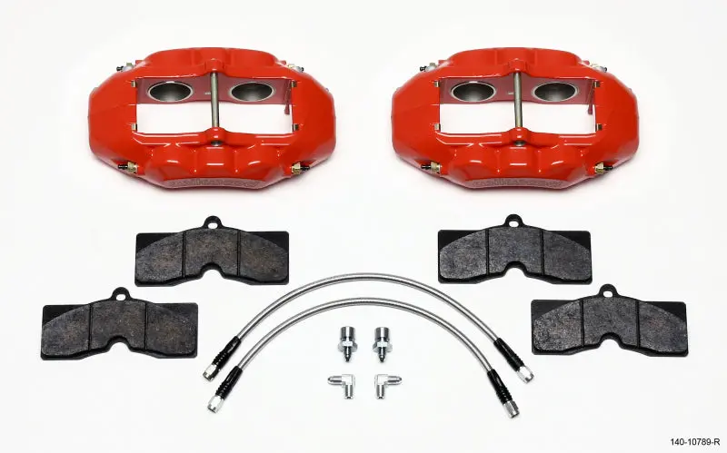 Wilwood D8-4 Front Caliper Kit For 1965–1982 Chevrolet Corvette C2/C3 – Red Anodized Aluminum 1