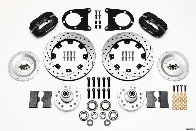 Wilwood Forged Dynalite Front Brake Kit – 12.19-Inch Drilled Rotors With Spindle Mount For 1937–1948 Ford Passenger Cars 1