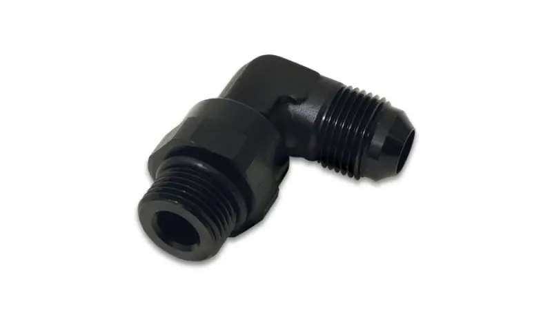 Vibrant -8An Male Flare To -10 Orb Swivel 90° Adapter – Anodized Black 1