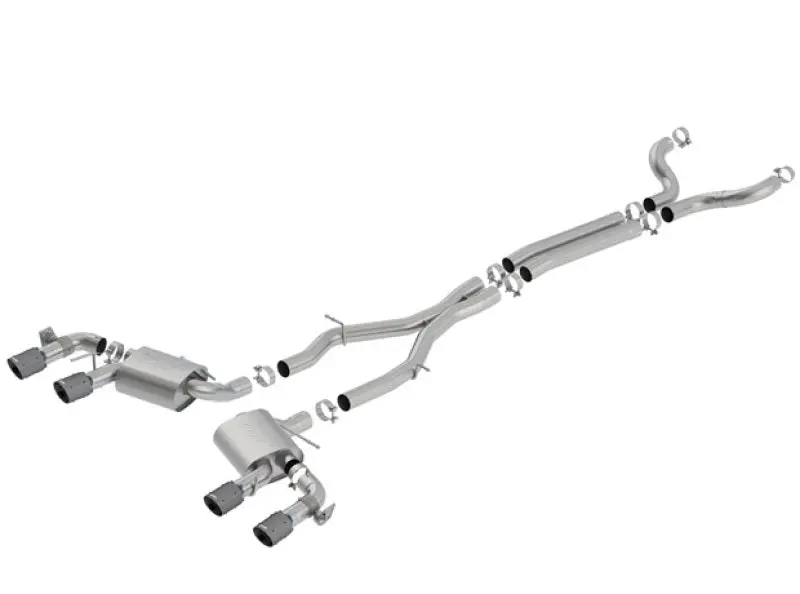 Borla S-Type Cat-Back Exhaust System For 2017–2018 Chevrolet Camaro Zl1 – Dual-Mode Valves, Carbon Fiber Black Anodized Tips 1